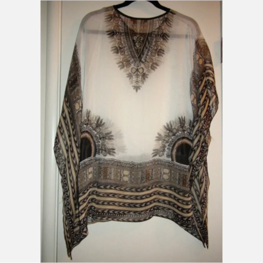 NWOT BCBGMaxAzria Boho Kaftan Poncho Top Swim Cover Up